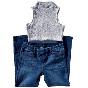 self esteem mock neck sleveless top neutral tan, size XS